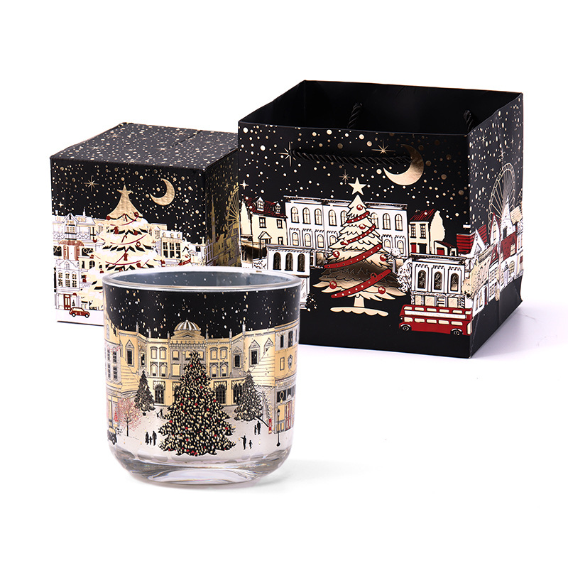 クリスマスの香り付きキャンドル ロンドンの街並み シャーピン風香り付きキャンドル 光る電子キャンドル クリスマスキャンドル