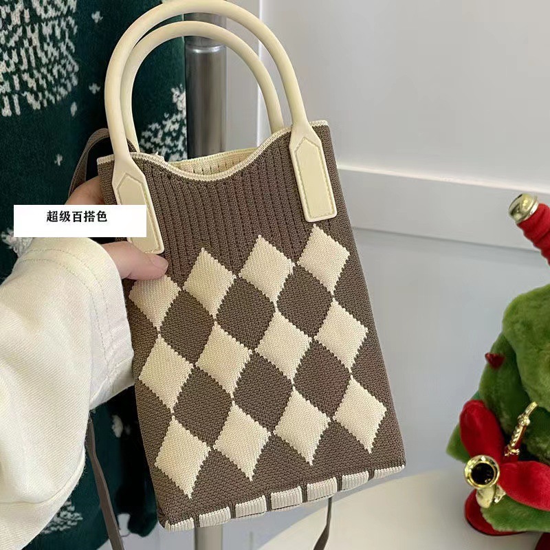 Nuevo amor bolso del teléfono móvil bolso de punto al por mayor de gran capacidad bolso de mano estudiante crossbody bolsa de lana fábrica