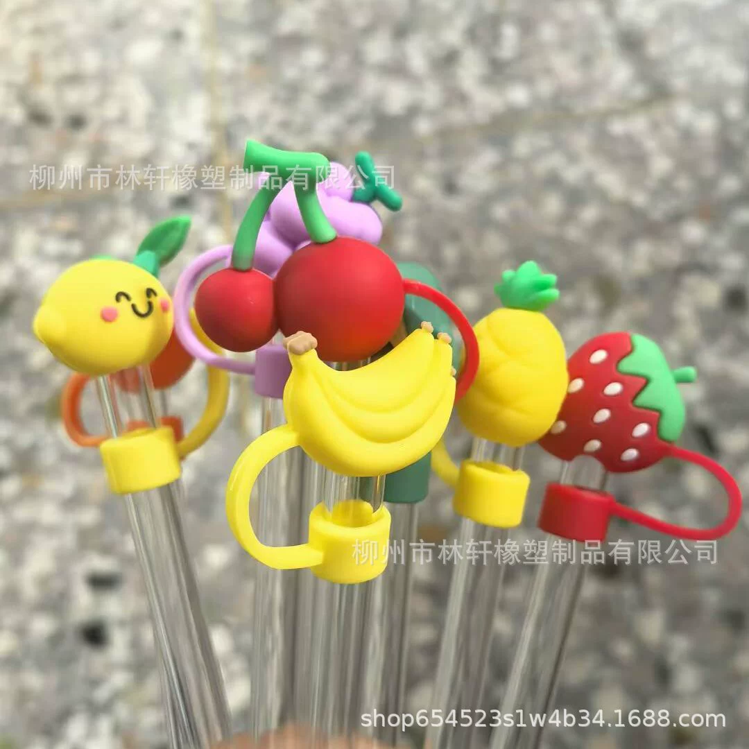 Кастомные соломинки для фруктовых напитков, популярные за рубежом, с крышкой, большого диаметра 10 мм