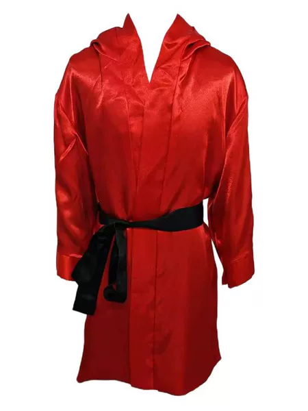 New Hooded Men's and Women's Adult Cloak Red Black Double-Layer Double-Face Fighting Fighting Muay Thai Sanda Robe