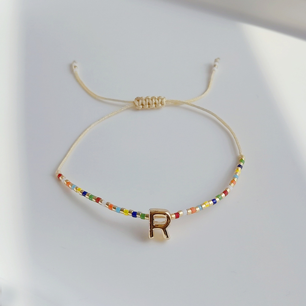 5g Weight Bracelets Classification 1 Piece Quantity Daily Occasion Seed Bead Material Letter Pattern Women'S Gender Knitting Design Fashion Style Fashion Letter Seed Bead Knitting Women's Bracelets 20