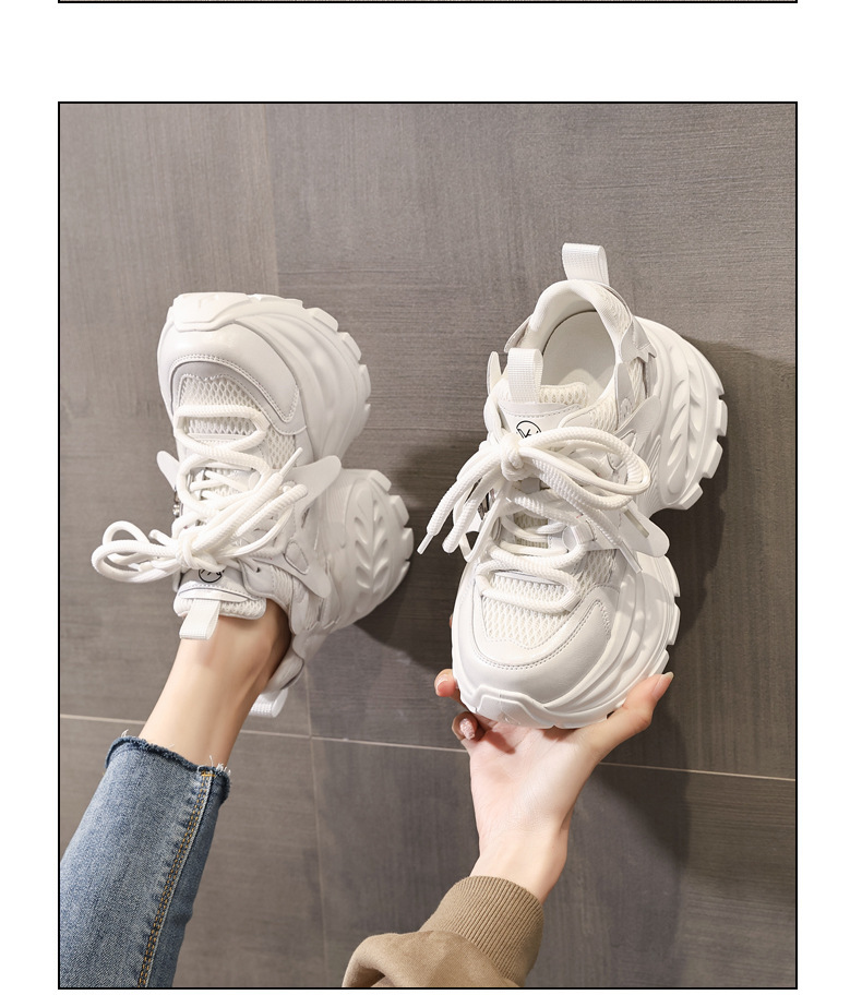 Giày sneaker nữ đế dày chunky lưới thoáng khí tăng chiều cao — màu sắc chi tiết 12