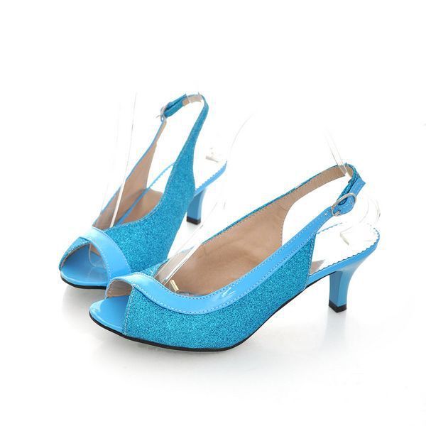 30-48 size size European and American foreign trade cross-border fine high heel fashion sequins summer fish mouth ladies sandals W973