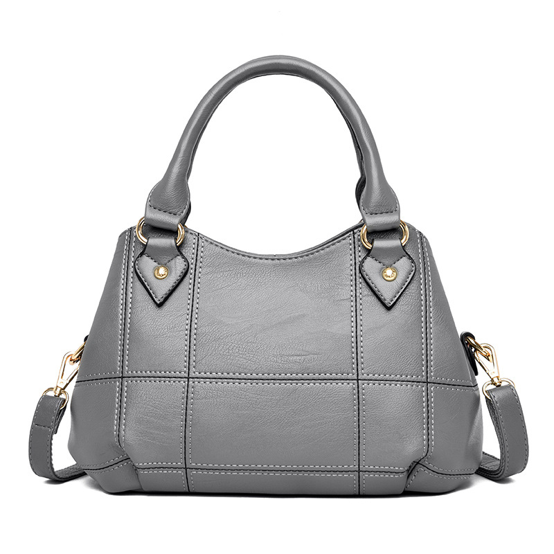Casual women's bag middle-aged mother bag texture soft PU leather large capacity crossbody handbag_voghion.com