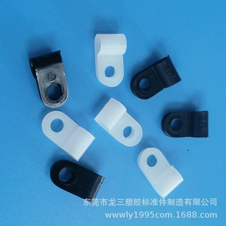 龙三塑胶厂供应R型电缆压线夹 固定线夹 r形压线扣1/8理线夹