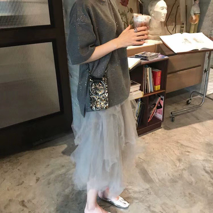 Юбка-фея из марли, универсальная юбка с высокой талией, Женская Весенняя юбка 2023 в Корейском стиле, Студенческая юбка неправильной формы