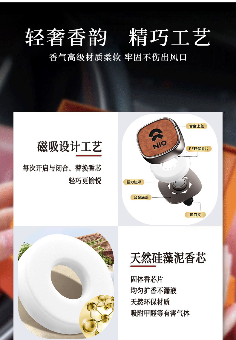 Suitable for NIO-specific car perfumes for ET7/ES6/ES8/EC6 car air conditioning vent fragrance products