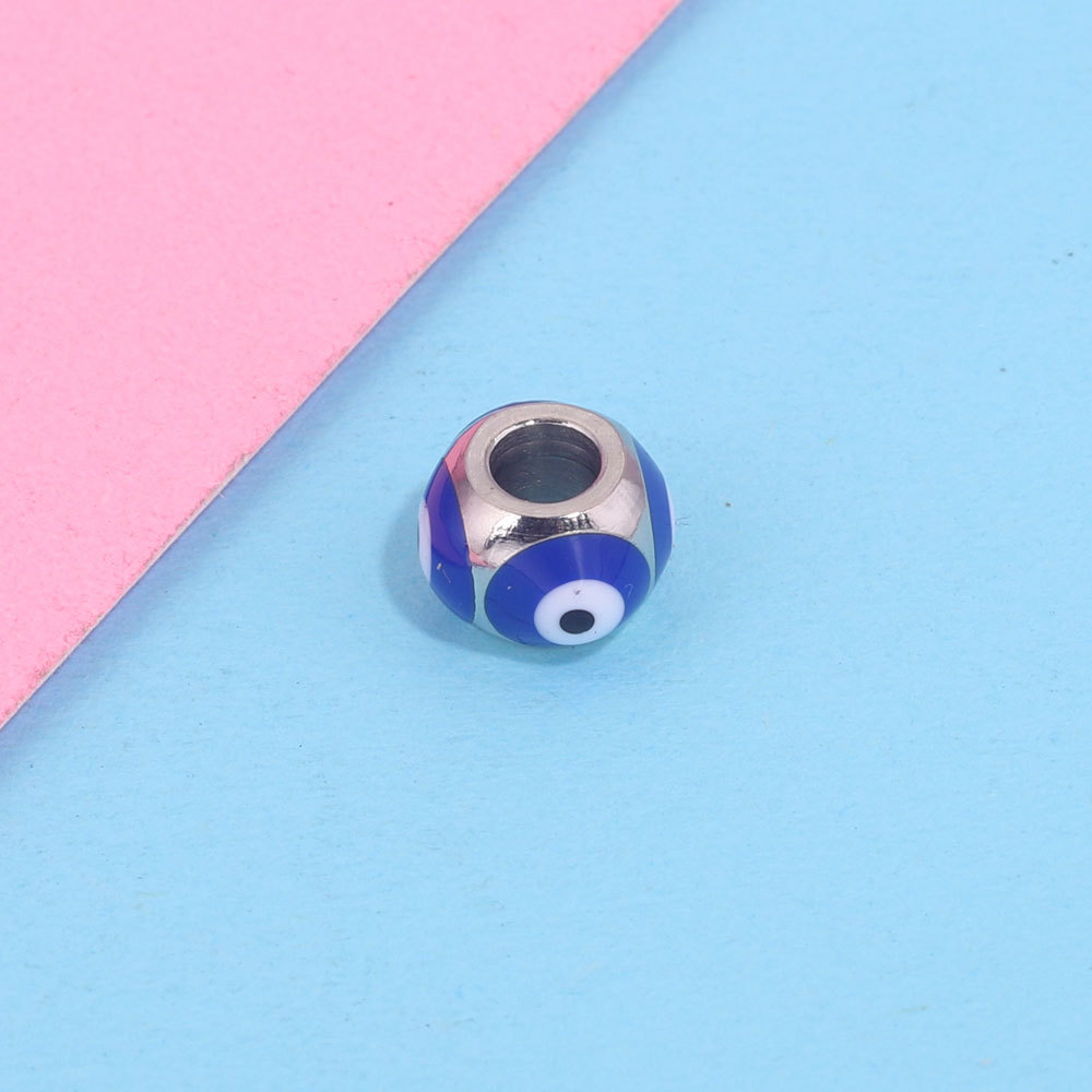 Cuentas cuadradas de acero inoxidable de ojo del diablo europeo y americano cuentas de esmalte de doble cara gota de aceite ojo cuentas espaciadoras cuentas sueltas joyas de bricolaje