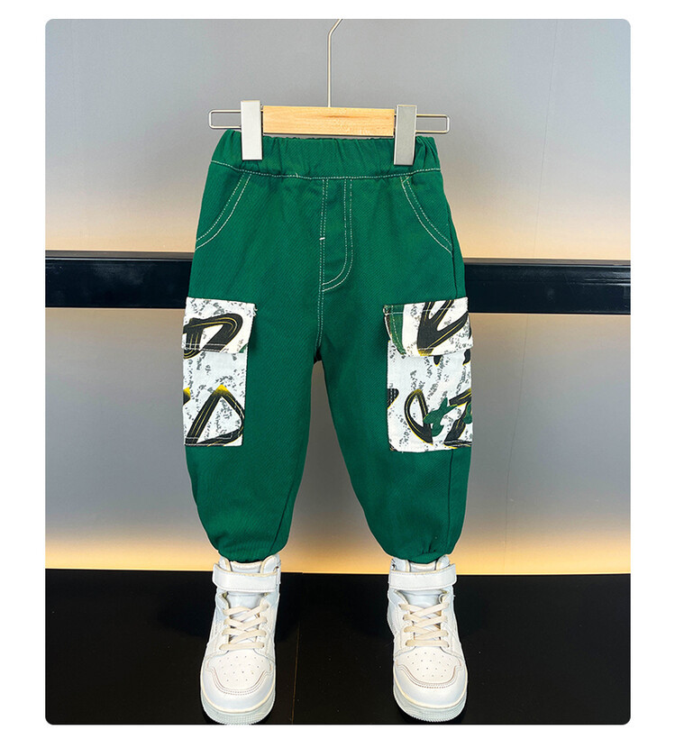 Farbige Arbeitskleidung für Jungen 2024 Frühling und Herbst Neues hübsches lässiges zweiteiliges Set für Kinderkleidung_voghion.com