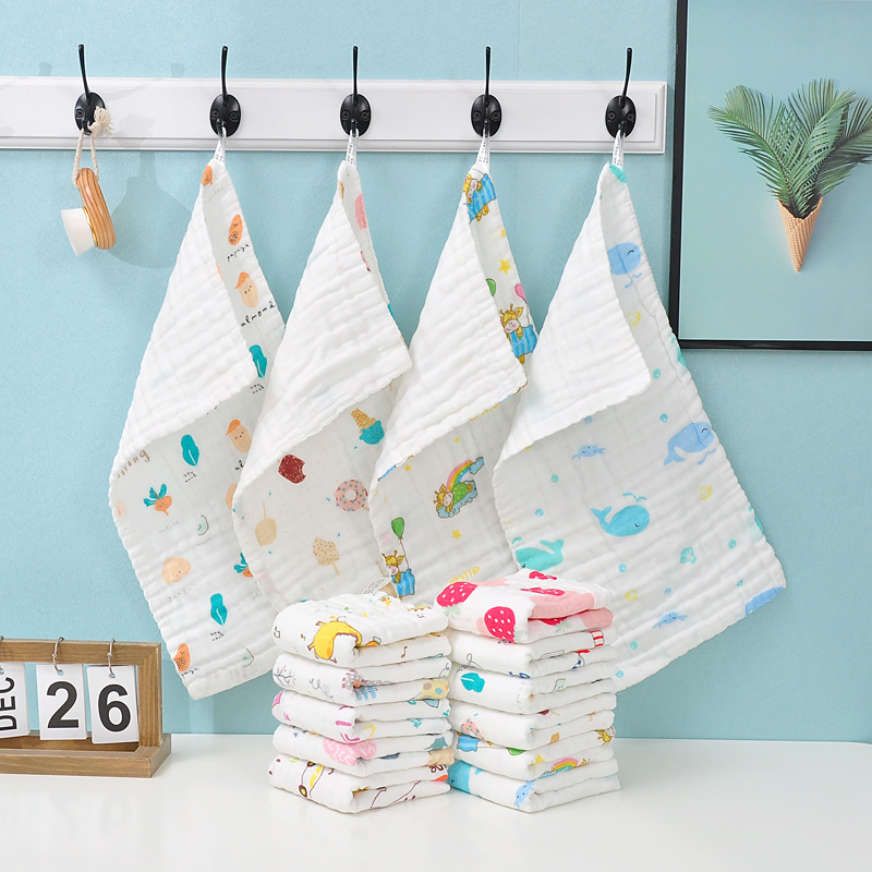 Sixth floor Towel 6 Gauze children Wash one's face Washcloth Bubble Cotton Child towel 25*50