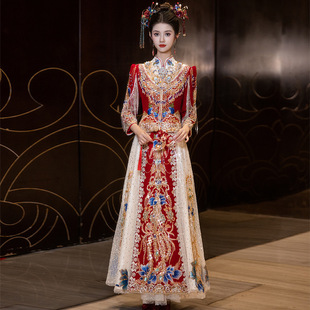 Heavy Industry Xiuhe Clothing Bride 2025 New Chinoiserie Wedding Dress Wedding Toast Clothing Classy Slimming Look Xiuhe Wedding Clothing