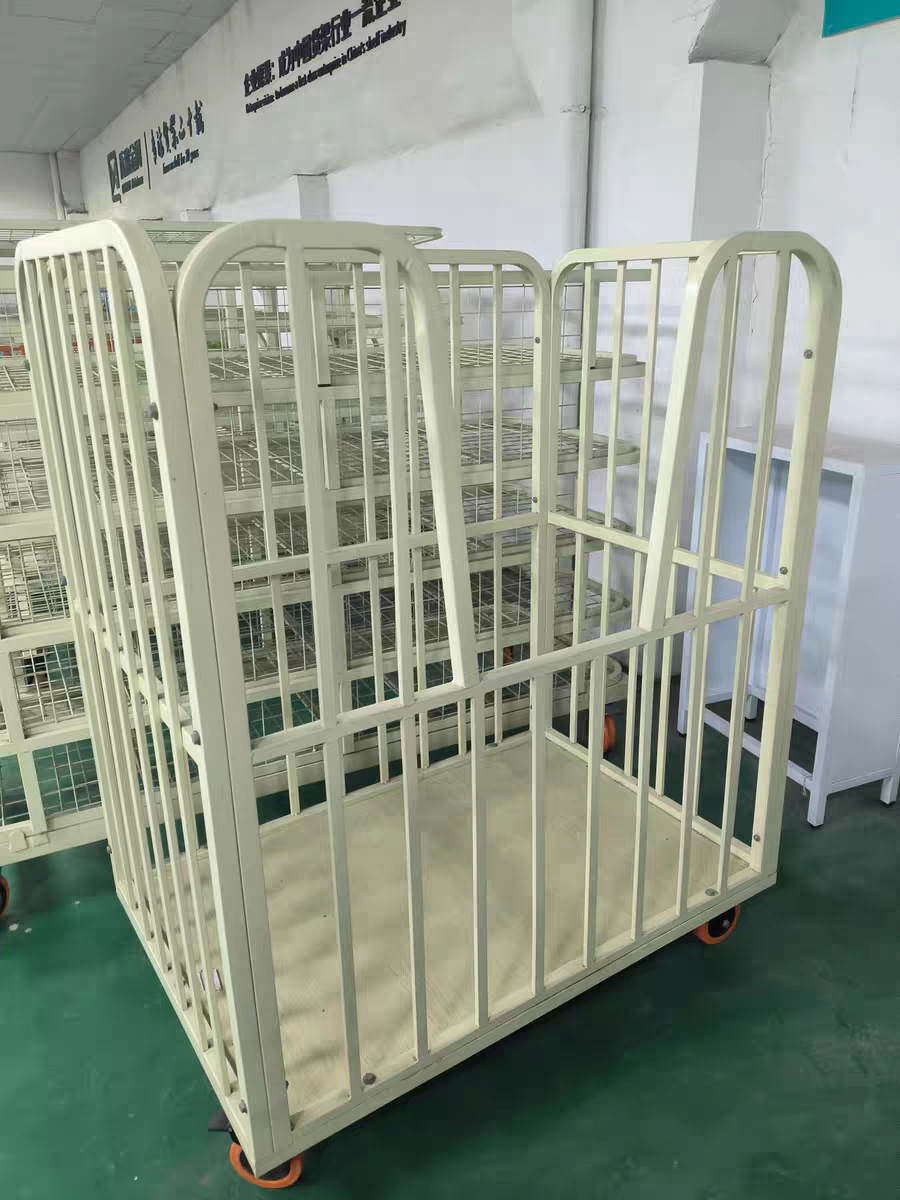 服装厂周转U型手推车车间裁片布料车带缺口凹式搬运车加厚手推车