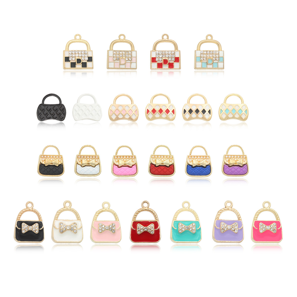 熙鹏diy饰品配件滴油包包合金挂件点钻手提包发夹吊坠发饰