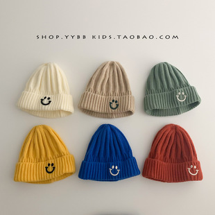 Korean ins Baby Wool Hat Autumn and Winter Knitted Warm Baby Hat Stylish All-match Boys' and Girls' Pullover Cap