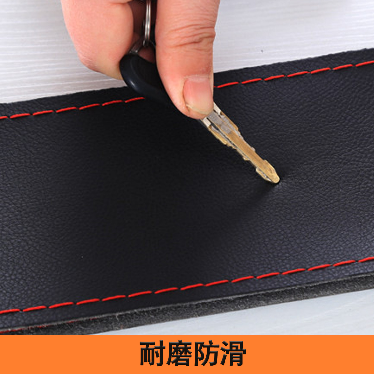 Fabricante de cubierta de volante de automóvil de fibra al por mayor de cuatro estaciones, cubierta de mango cosida a mano, nueva cubierta de cuero antideslizante y cómoda