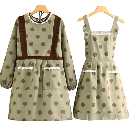 Cotton long-sleeve apron overcoat household kitchen women  new style outerwear stylish cooking apron workwear
