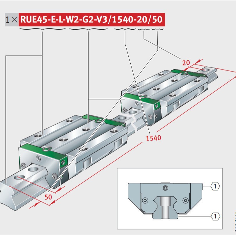 直线导轨 滑块 RWU65-E-H RUE65-E-H  TSX65D-4000