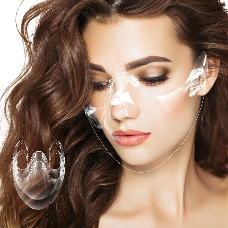 Lightweight Anti-Fog Transparent Face Shield Sturdy Breathable Clear Face Shield Plastic Reusable Protective Mask Unisex