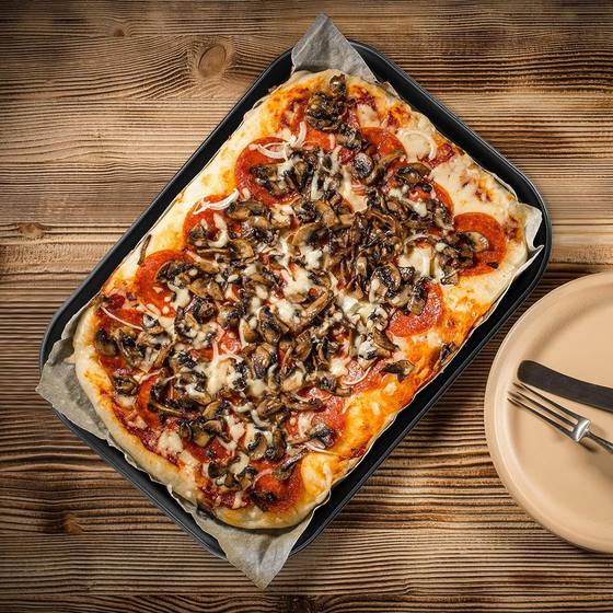 Factory supply carbon steel baking tray square with buckle live bottom FCM non-stick tray cake baking tray removable mold household live