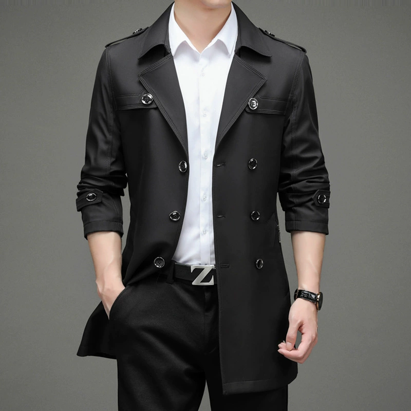 Men's demi-season thin trench coat, jacket, plus size