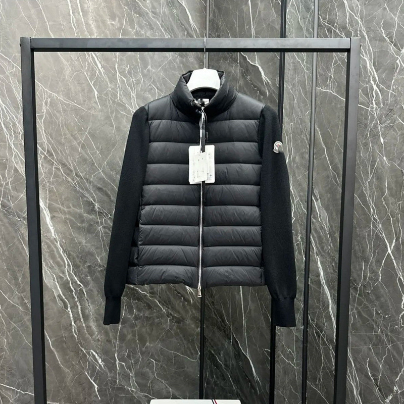 Mengjia high-end women's down jacket with warm sweater and knitted sleeves, Mengjia warm stand-up collar coat Mengjia high-end women's down jacket with warm sweater and knitted sleeves, Mengjia warm stand-up collar coat