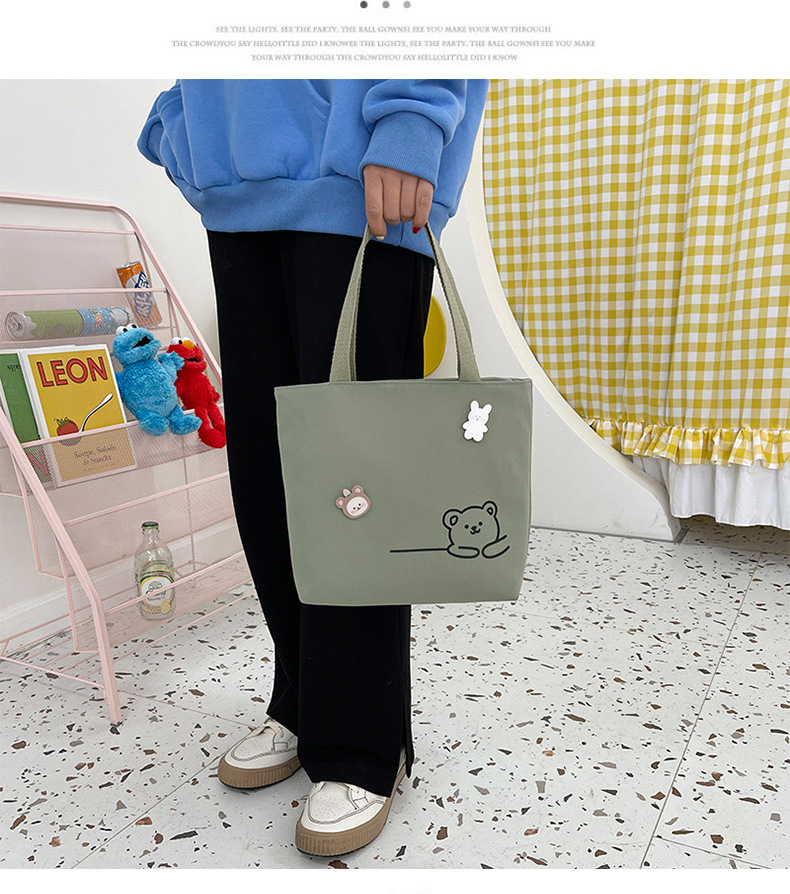 2022 New Japanese-style ins fresh and clean shopping storage bags, lunch boxes, bento bags, girls' handbags, canvas bags undefined