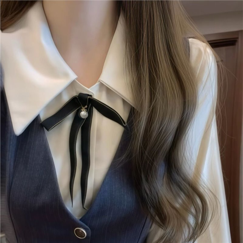 韩系学院风背心连衣裙子女早初秋新款小个子气质衬衫穿搭套装长裙|undefined