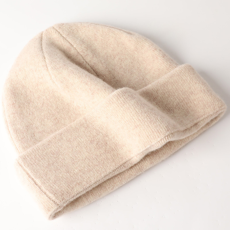 100%羊毛针织帽子纯色冬天帽子女保暖毛线帽中性风冷帽软糯瓜皮帽