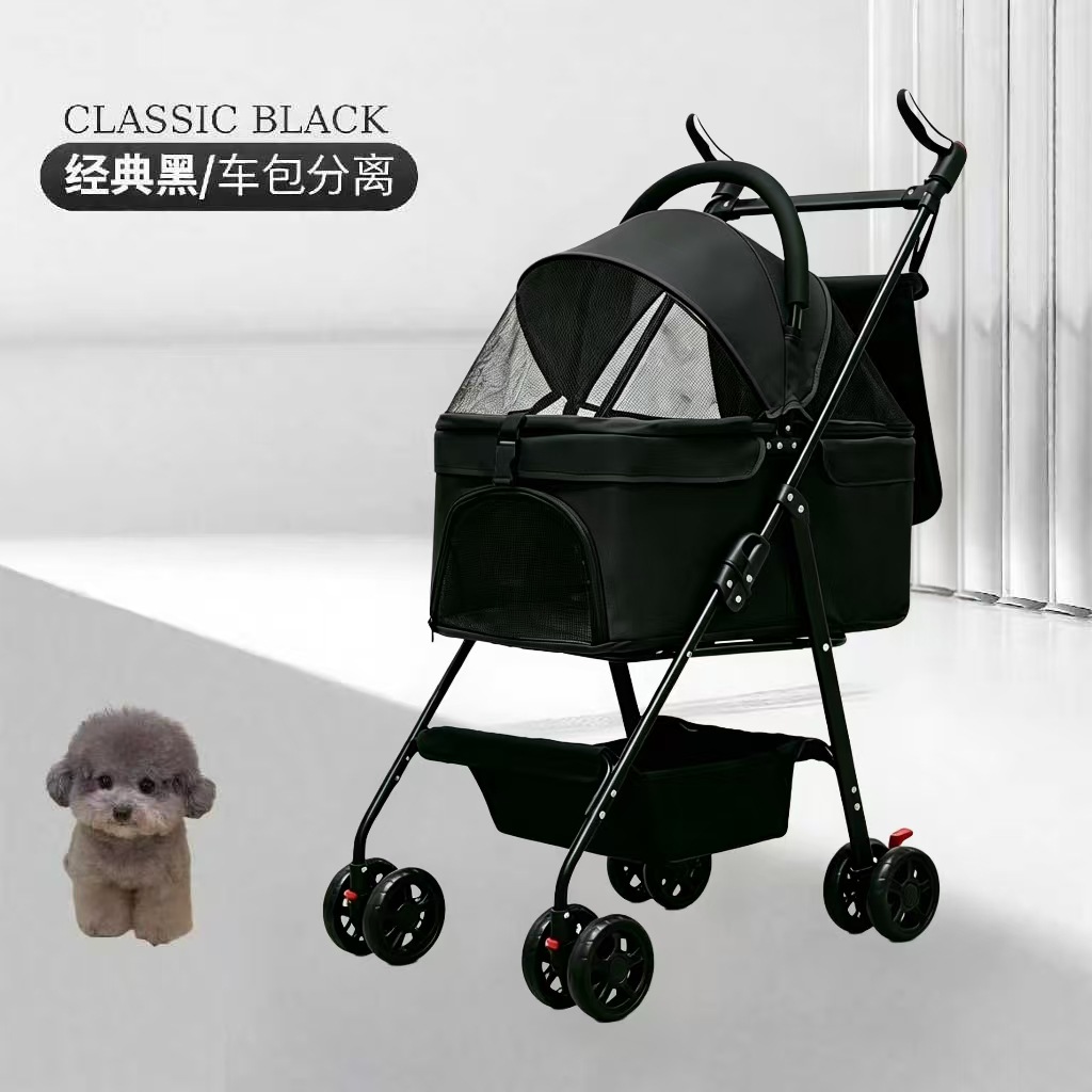 Cochecito Plegable para Mascotas de Metal, Plegable, para Exteriores