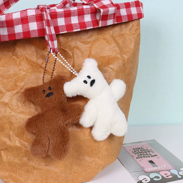 New Cute Tilt Bean Bear Pendant Plush Doll Doll Key Chain Accessories Shoes and Hats Clothing Accessories