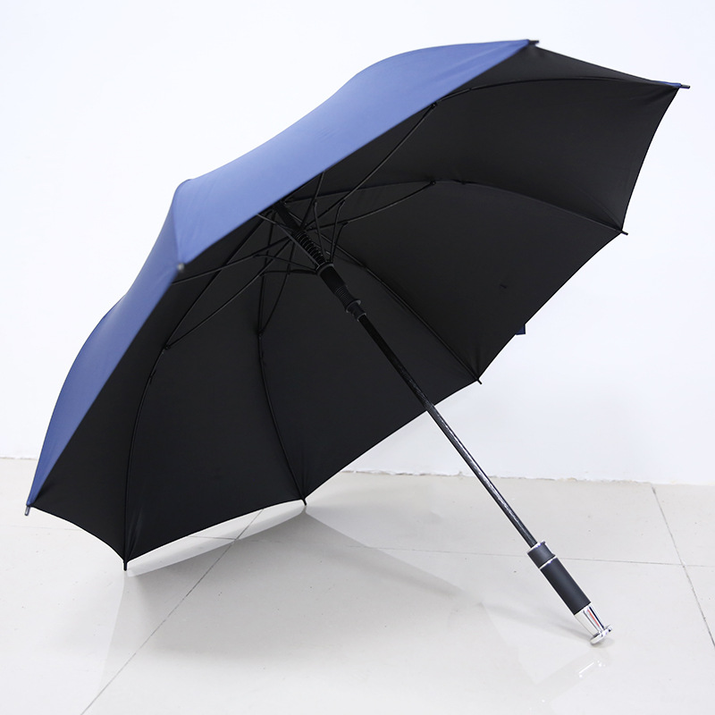 27 pulgadas de golf sombrilla de plástico negro paraguas de sol automático LOGO paraguas solar publicidad suministros comerciales al por mayor