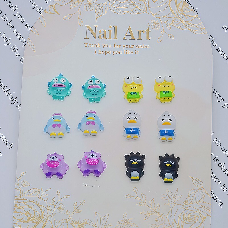 Sanrio Anime Cartoon Mini Resin Manicure Wearable Nail Jewelry Patch DIY Accessories Nail Material Package