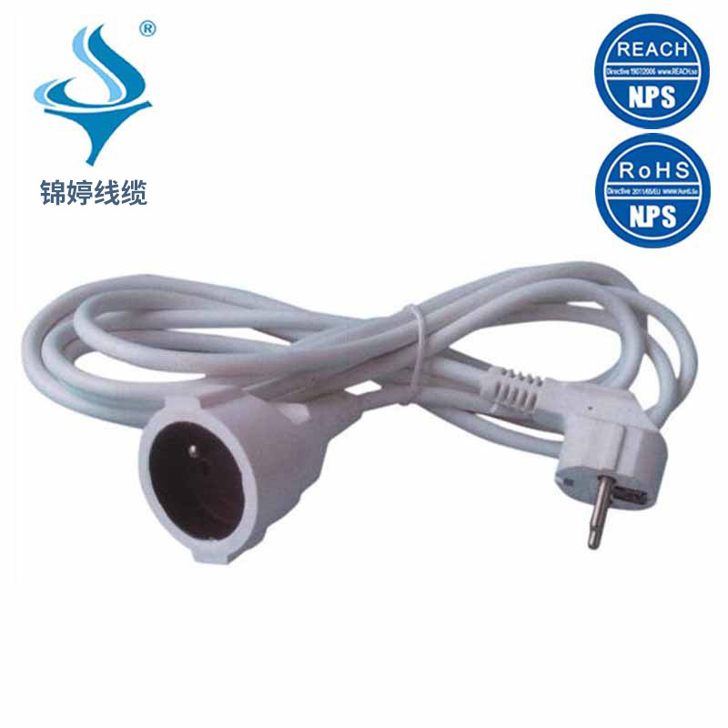 供应欧式两芯VDE电源线插头 GS德式两极防水公母插座延长线插头