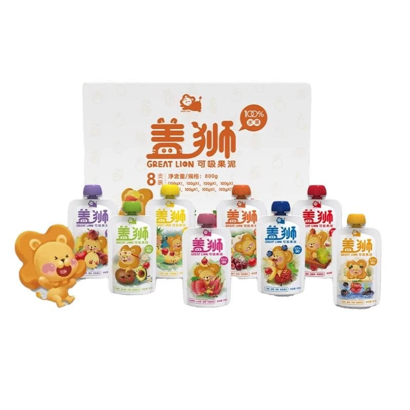 Gaishi мульти-ароматическое фруктовое пюре комбинированная упаковка детская закуска сок фруктовое пюре прикорма пюре смешанный вкус 100 г * 8 пакетиков