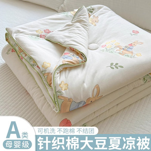 Class a Soy Fiber Knitted Cotton Summer Quilt Machine Washable Summer Kidsren's Thin Quilt Summer Air-Conditioned Quilt