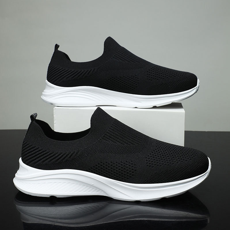 Cross-Border 2026 New Summer Men's Slip-On Sneakers, Breathable Fly-Knit Large Size Slip-On Casual Shoes Cross-Border 2026 New Summer Men's Slip-On Sneakers, Breathable Fly-Knit Large Size Slip-On Casual Shoes