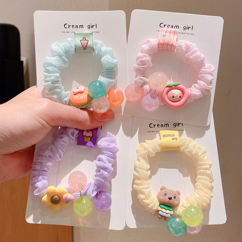 Korean version of children's headband cartoon hair band for girls to tie their hair, rope, hair accessories, little girl's cute elastic elastic band