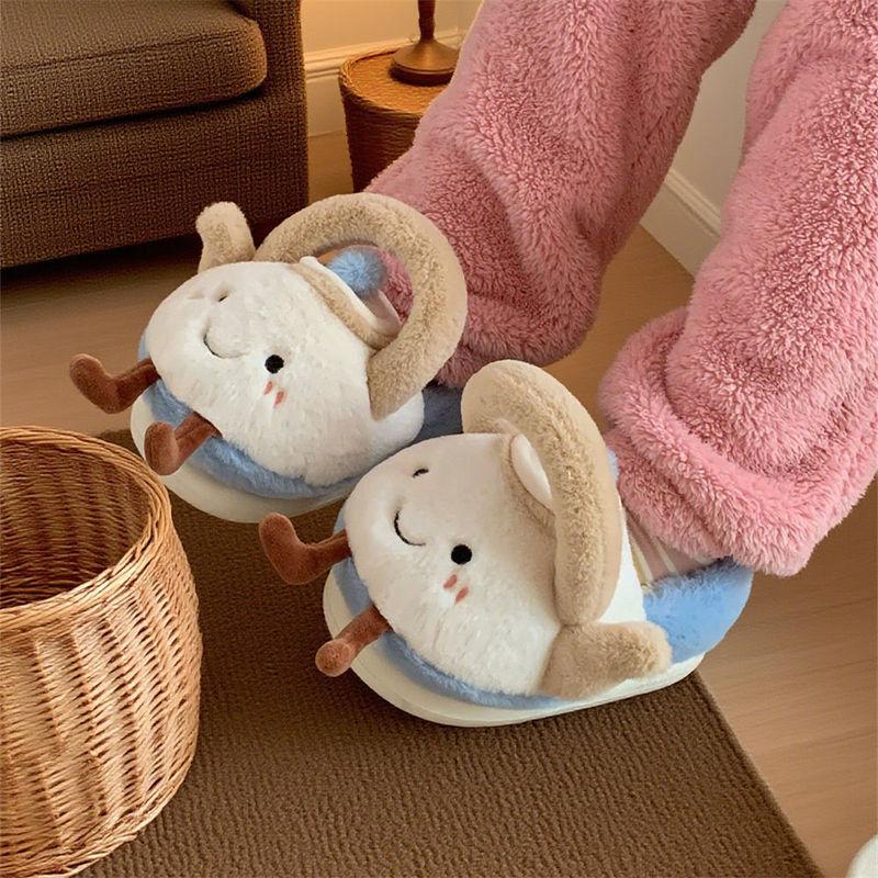 Plush Maternity Slippers for Female Students, Winter Bedroom Home Warm New Cute Creative Water Bottle Bag Heel Cotton Slippers