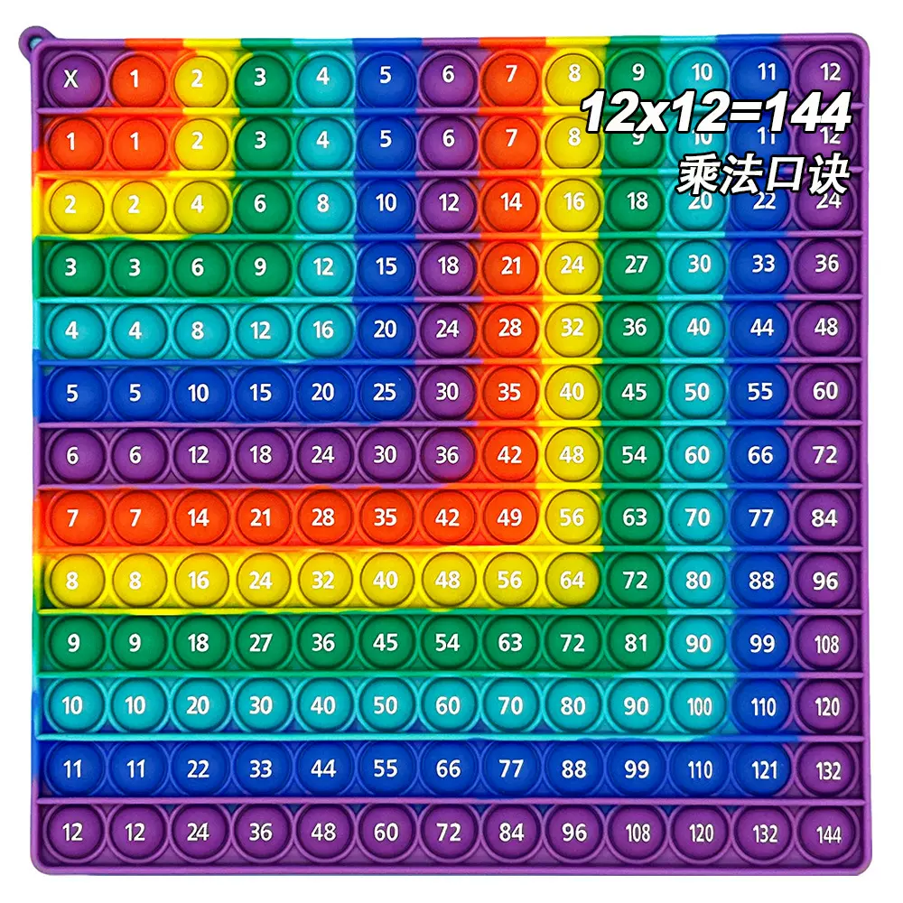 12x12欧美乘法口诀数学练习板硅胶益智科教学习辅助玩具趣味