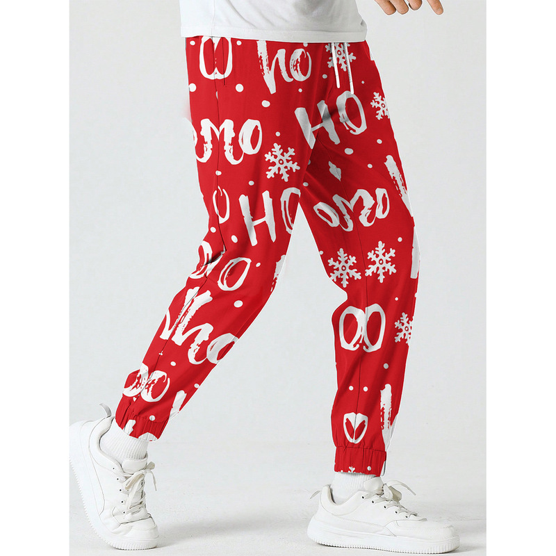 New men's trousers Christmas HOHO snowman pattern printed sports pants casual men's jogging pants wholesale New men's trousers Christmas HOHO snowman pattern printed sports pants casual men's jogging pants wholesale