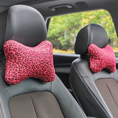 Decoration, Car Interior Accessories, Car – Headrest - 1-pair-of-pink-leopard-print-headrests