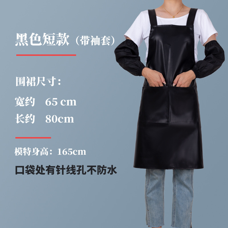 Delantal de doble hombro de cuero, bolsillo doble personalizado, ropa de trabajo gruesa, impermeable y a prueba de aceite, delantal de cuero resistente al desgaste y a la suciedad para hombres y mujeres