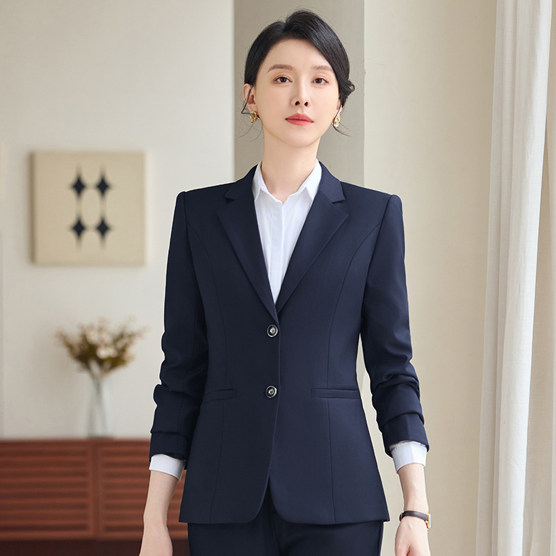 2025 New Autumn and Winter Blue Suit Jacket Fashionable Professional Slim Hotel Manager Work Formal Suit Suit 2025 New Autumn and Winter Blue Suit Jacket Fashionable Professional Slim Hotel Manager Work Formal Suit Suit