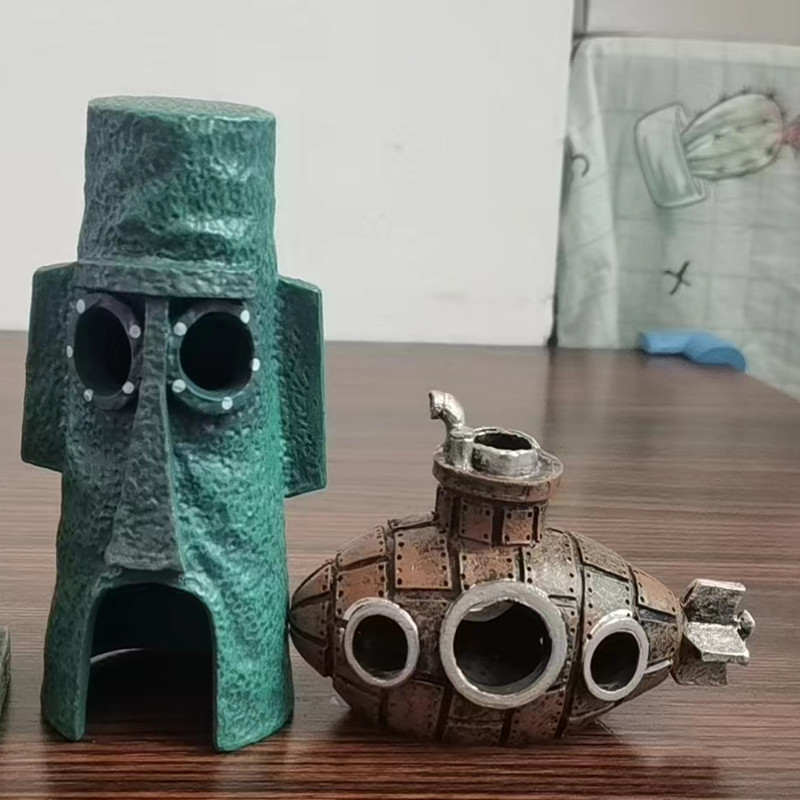 Pecera paisaje decoración piña casa rosa Coral submarino material de PVC no tiene miedo de caer acuario mundo submarino