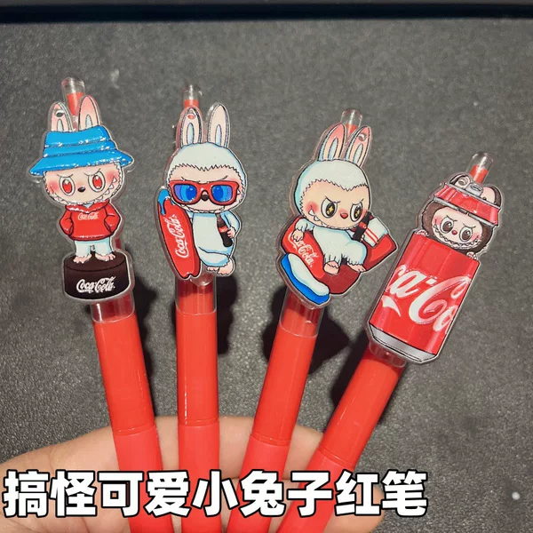 Creative Funny Cartoon Cute Little Rabbit Student Gel Pen High-Looking Cute Little Rabbit Red Pen for Teachers