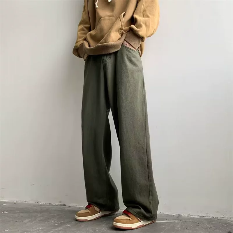 Японские cityboy приливные брюки для мужчин зимой свободные большие размеры широкие брюки повседневные дикие шнурки