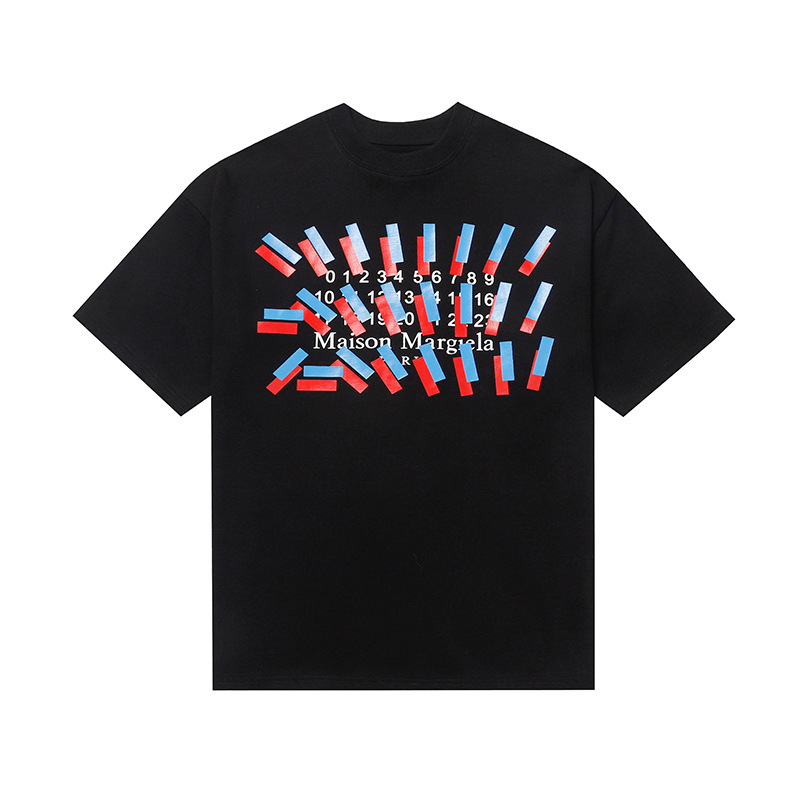 24SS 新デジタルパターンラウンドネックメンズとレディースのトレンディな半袖コットンカジュアル T シャツシリーズ|undefined