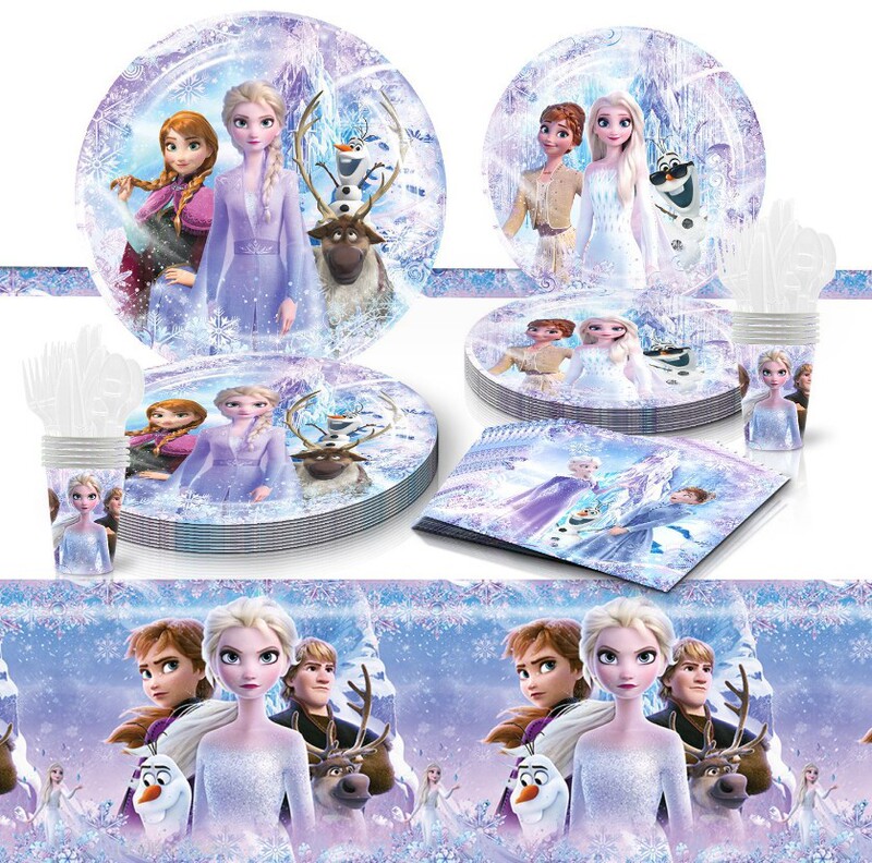 Frozen Theme Birthday Party Decoration Tableware Disposable Paper Cup Paper Plate Paper Towel Knife, Fork and Spoon Party Supplies Frozen Theme Birthday Party Decoration Tableware Disposable Paper Cup Paper Plate Paper Towel Knife, Fork and Spoon Party Supplies
