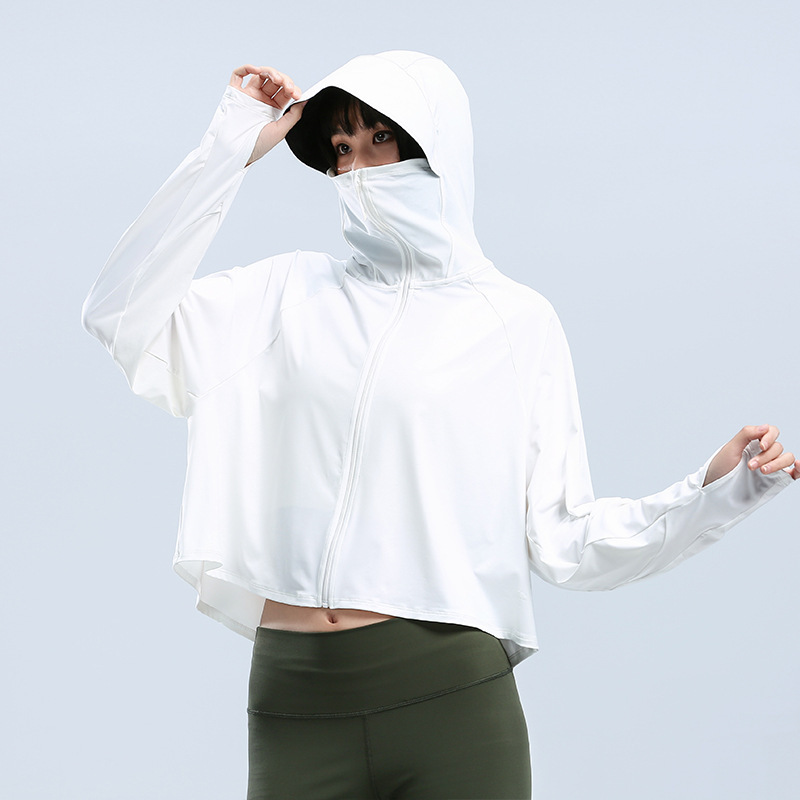 女性用アイスシルク日焼け止め服、黒いビニールの柔らかいつばのマント、ショール、クラウドオリジナルガーゼ、氷のような感触の紫外線防止日焼け止め服|undefined