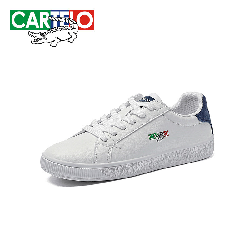 cartelo卡帝樂鱷魚小白鞋男女春季百搭休閒板鞋平底運動休閒鞋